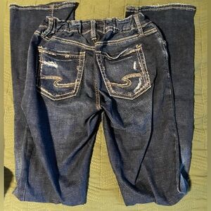 Dark wash silver jeans